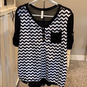Black and White Chevron Blouse